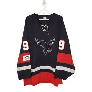 Vintage 90s Carleton University Ravens #9 Hockey Jersey black size XL